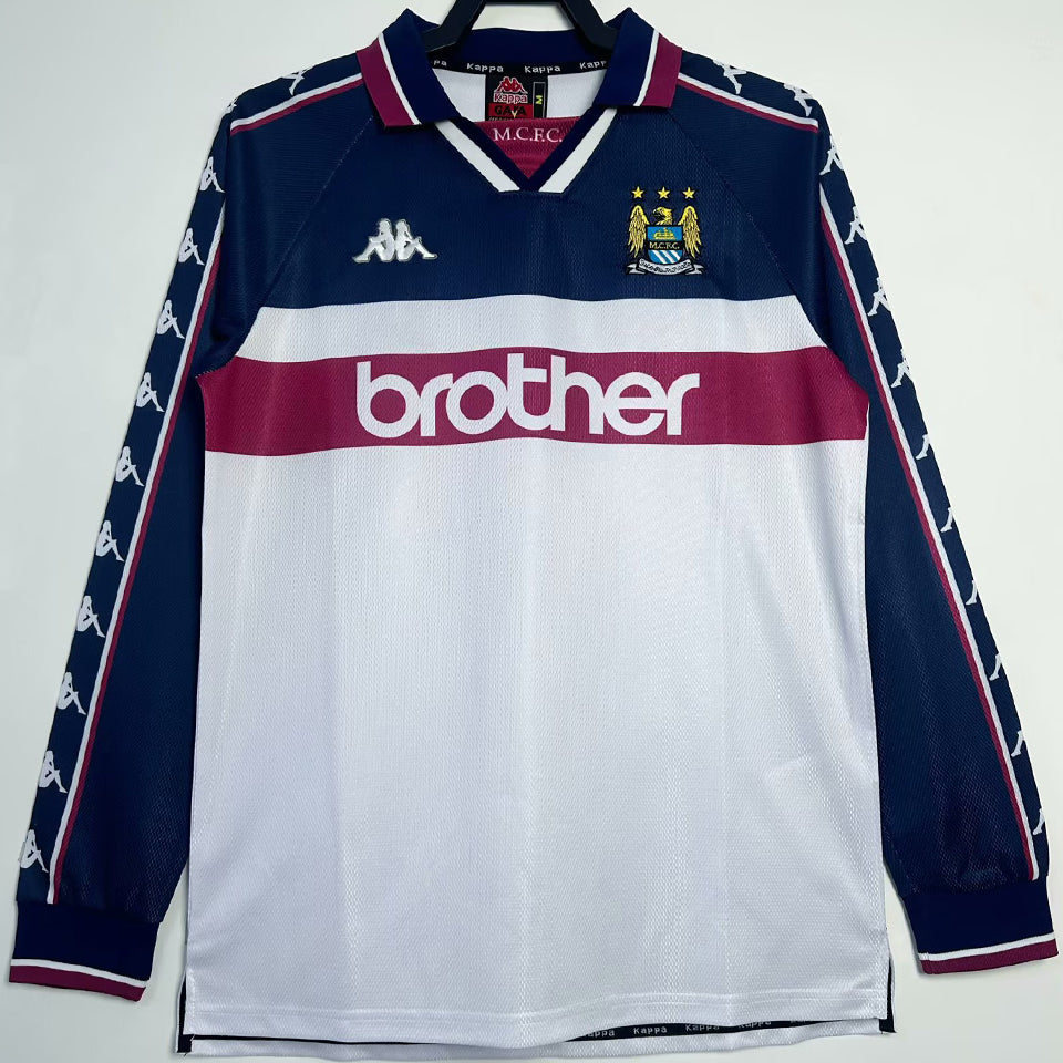 jersey 1997/98 manchester city visitante manga larga versión fan retro