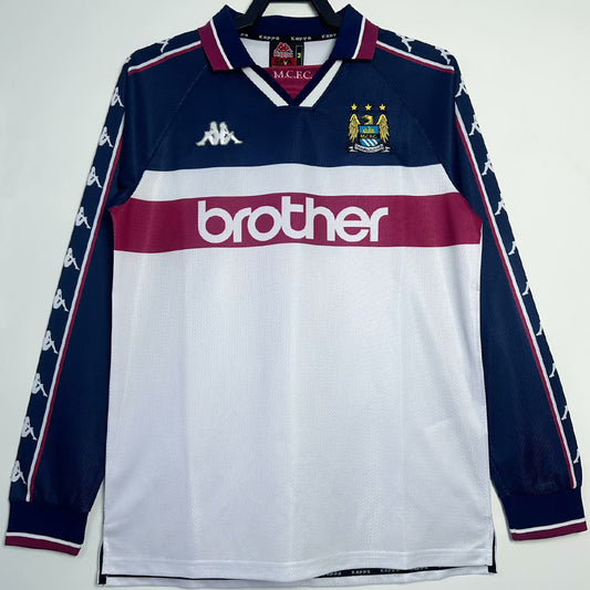 Jersey 1997/98 Manchester City Visitante Manga larga Versión Fan Retro