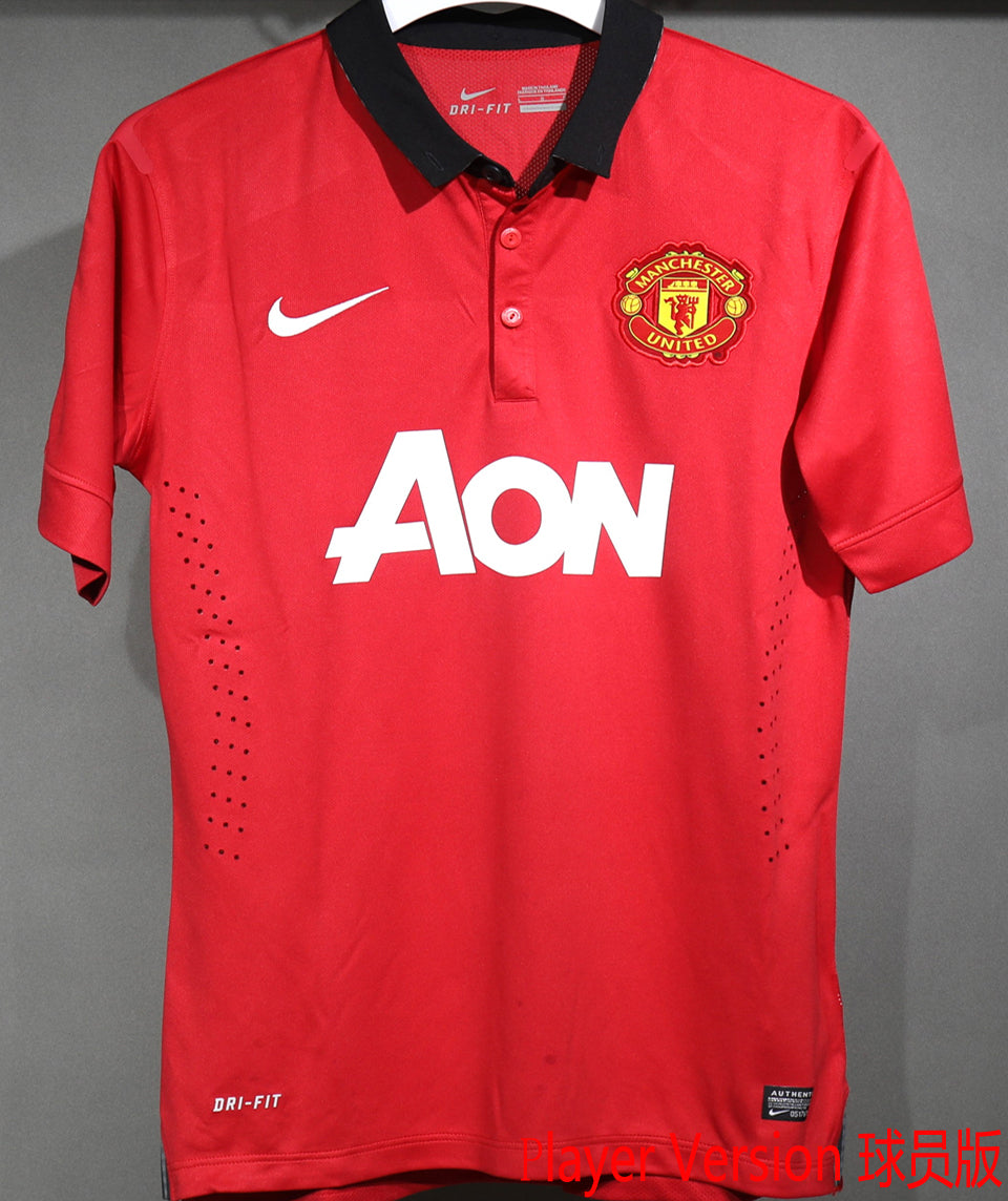 jersey 2013/14 manchester united local manga corta versión jugador retro