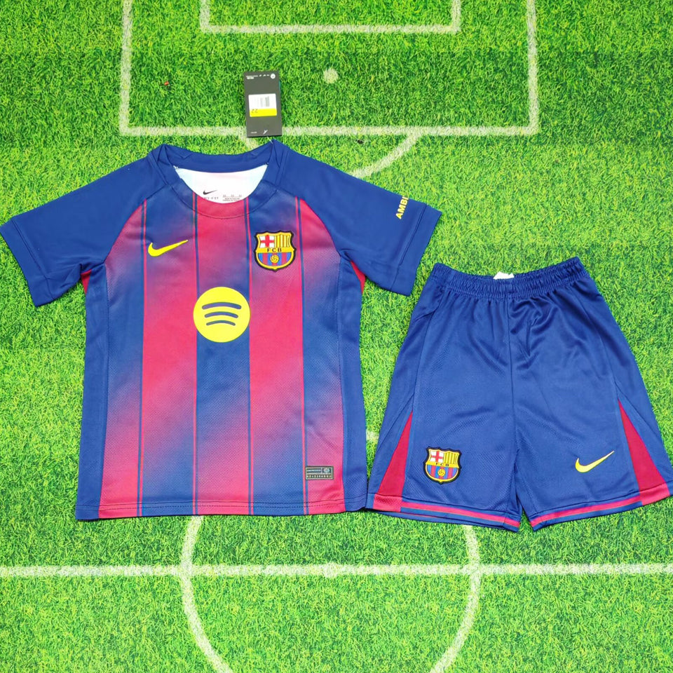 Jersey 2025/26 Barcelona Local Manga corta Niño