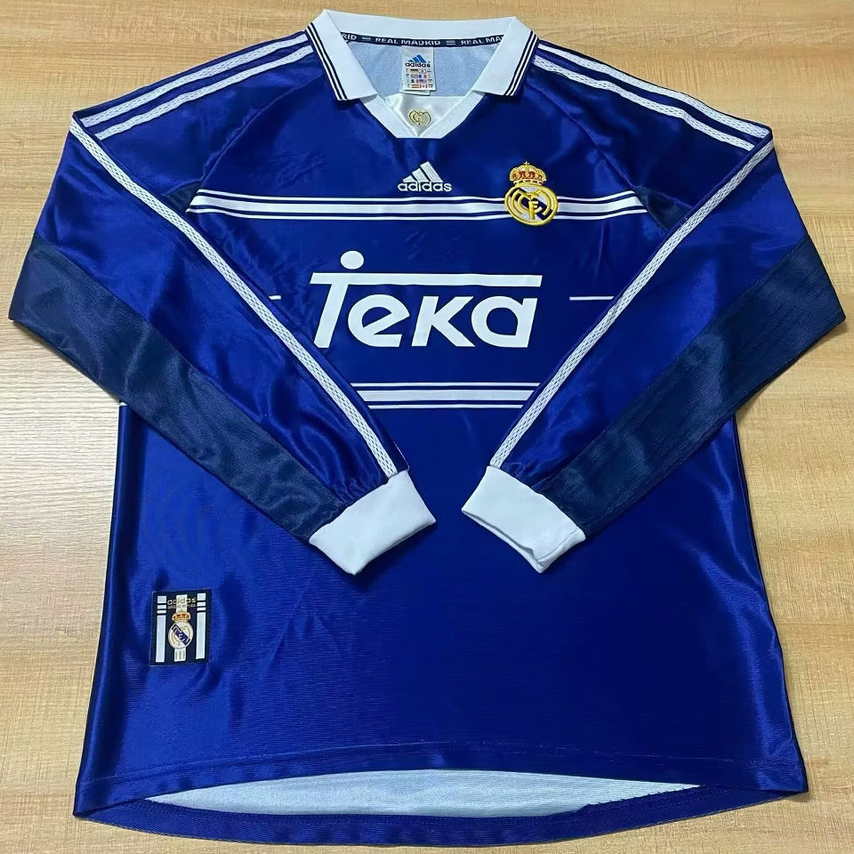 jersey 1998/99 real madrid visitante manga larga versión fan retro