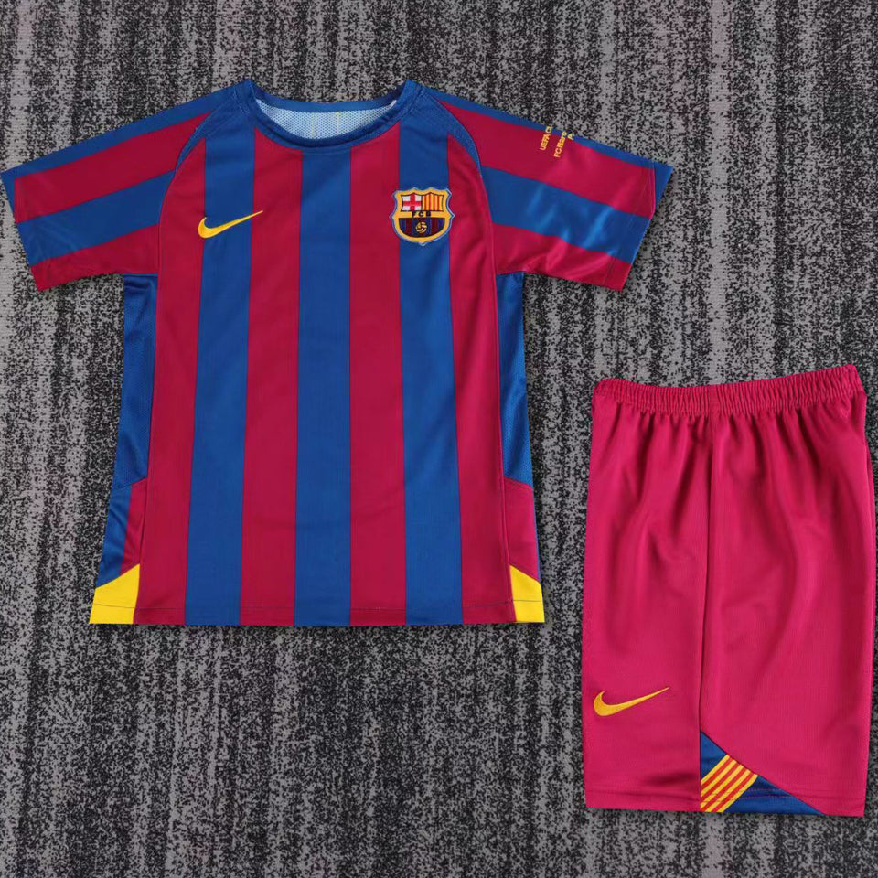 Jersey 2005/06 Barcelona Local Manga corta Niño Retro