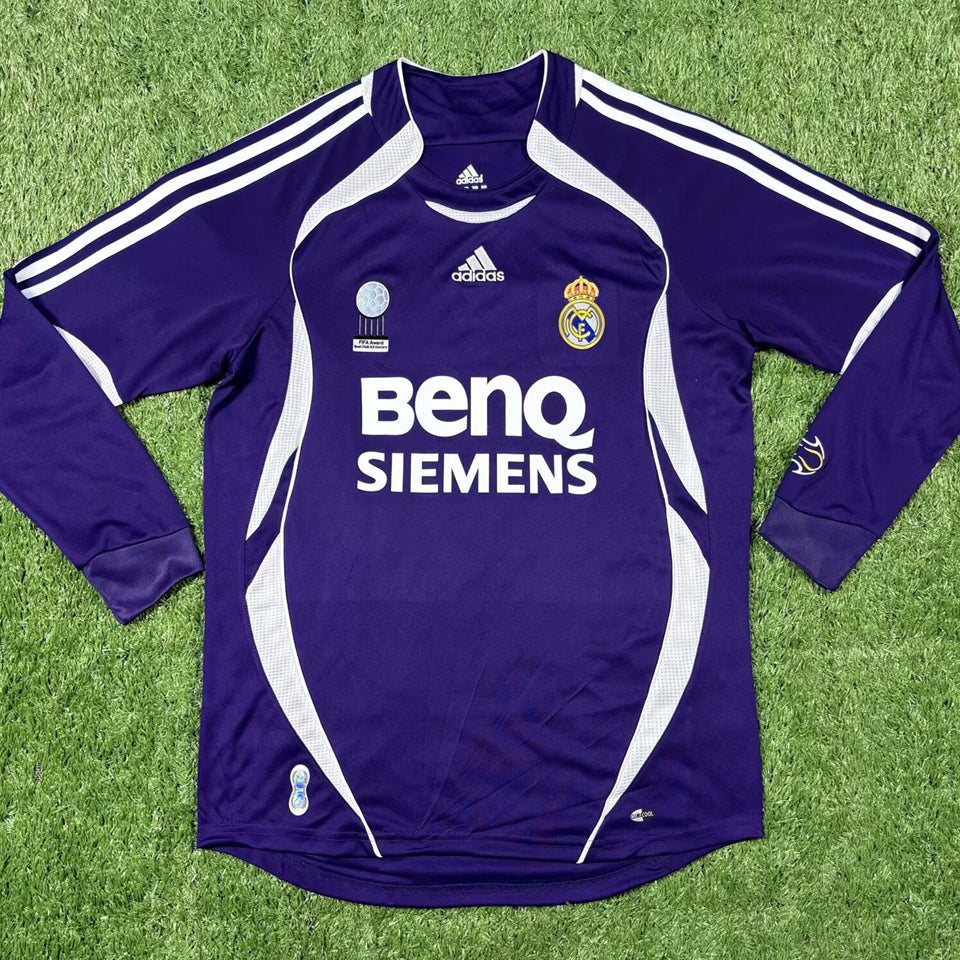 jersey 2006/07 real madrid visitante manga larga versión fan retro