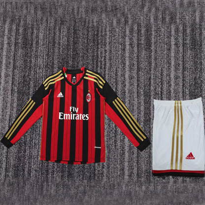 Jersey 2013/14 AC Milan Local Manga larga Niño Retro