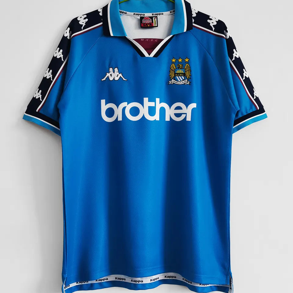 Jersey 1998/99 Manchester City Local Manga corta Versión Fan Retro