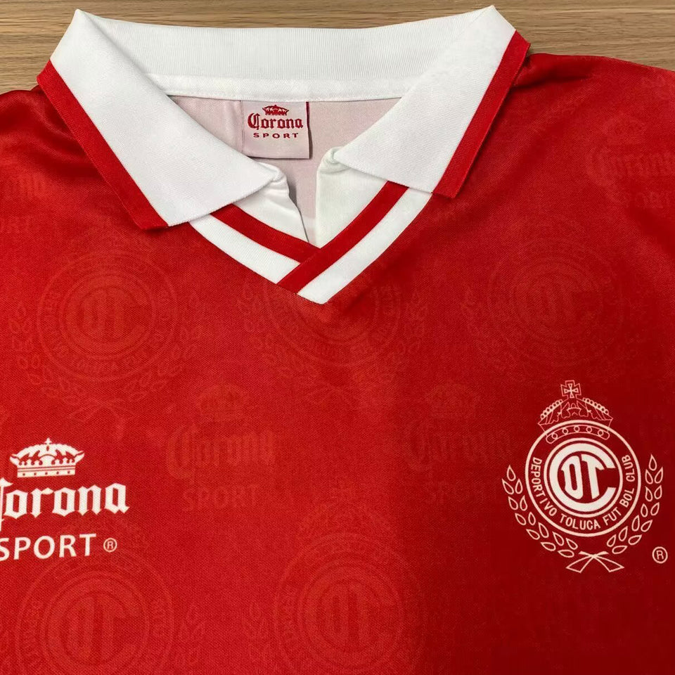 jersey 1996/1997 deportivo toluca local manga larga versión fan retro