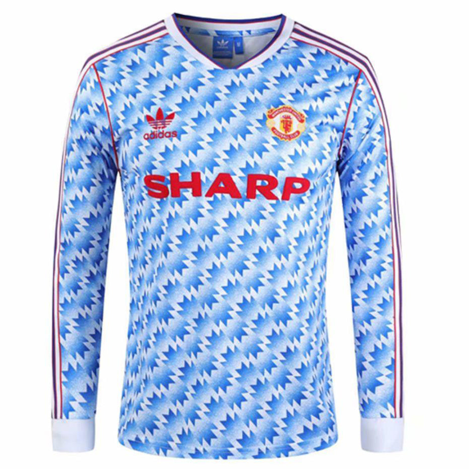 Jersey 1990 Manchester United Visitante Manga larga Versión Fan Retro