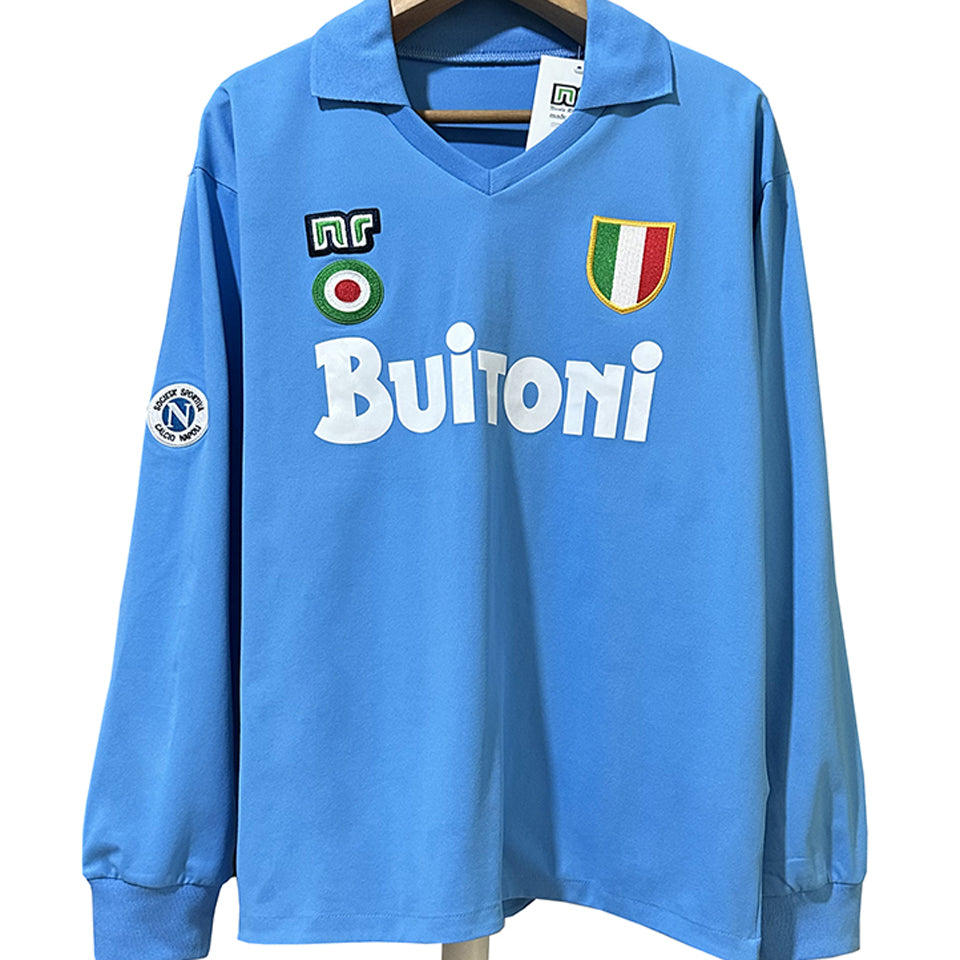 jersey 1987/88 napoli local manga larga versión fan retro