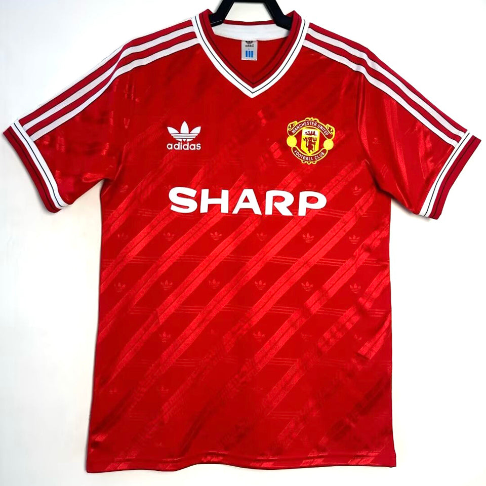 jersey 1986 manchester united local manga corta versión fan retro