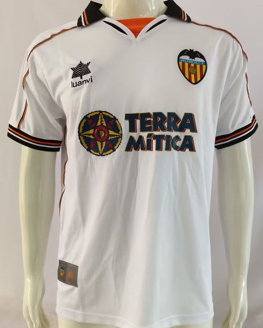 Jersey 1999/2000 Valencia Local Manga corta Versión Fan Retro