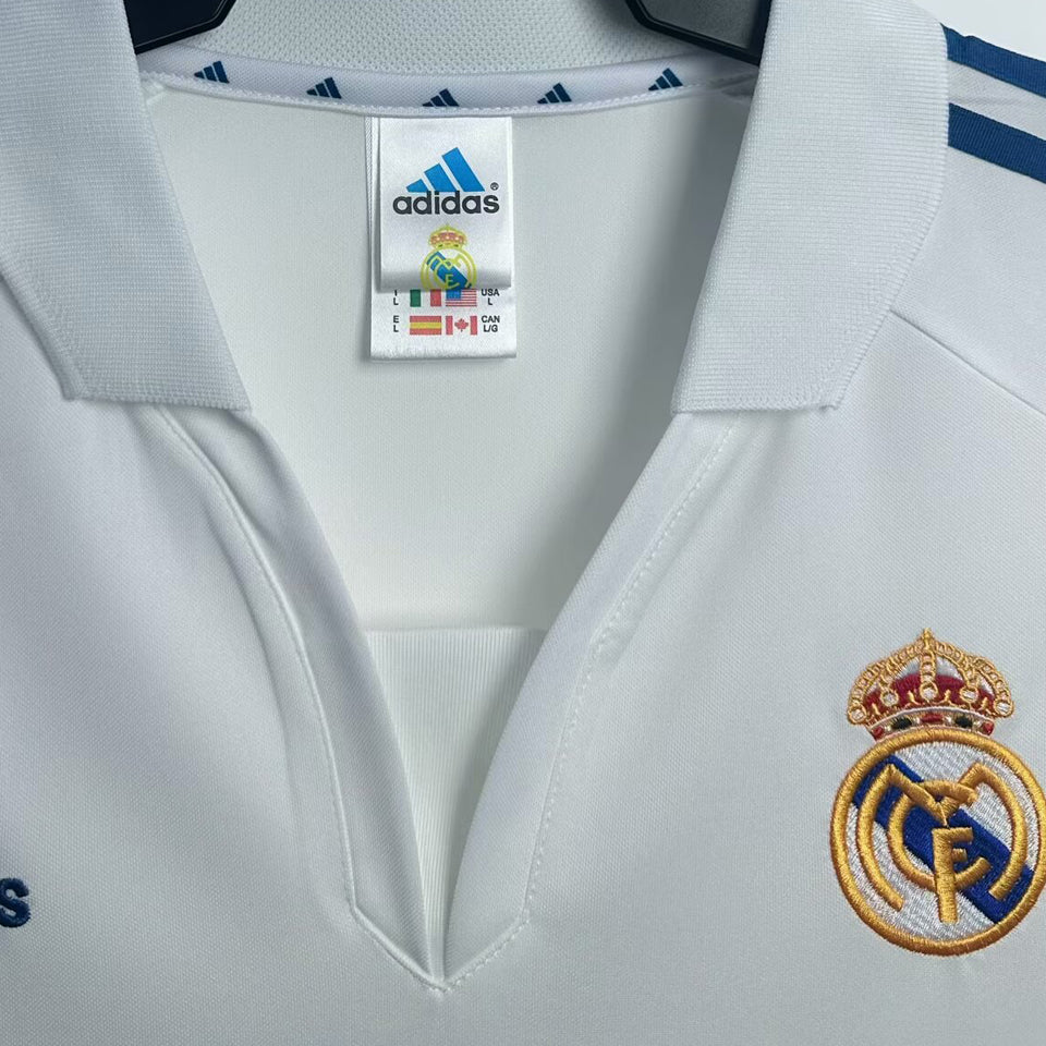 jersey 2001/02 real madrid local manga corta versión fan retro