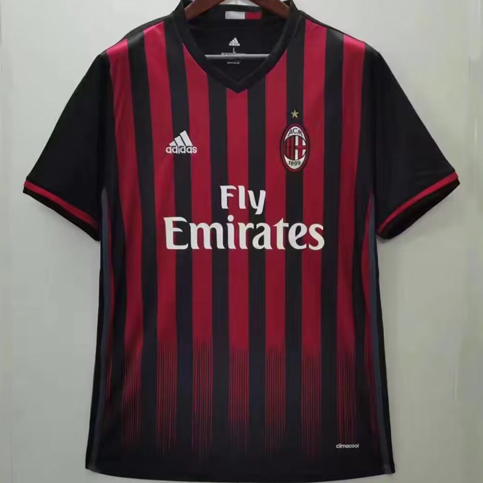 jersey 2016/17 ac milan local manga corta versión fan retro