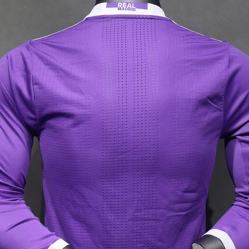Jersey 2016/17 Real Madrid Visitante Manga larga Versión Jugador Retro