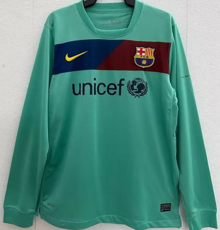 jersey 2010/11 barcelona visitante manga larga versión fan retro