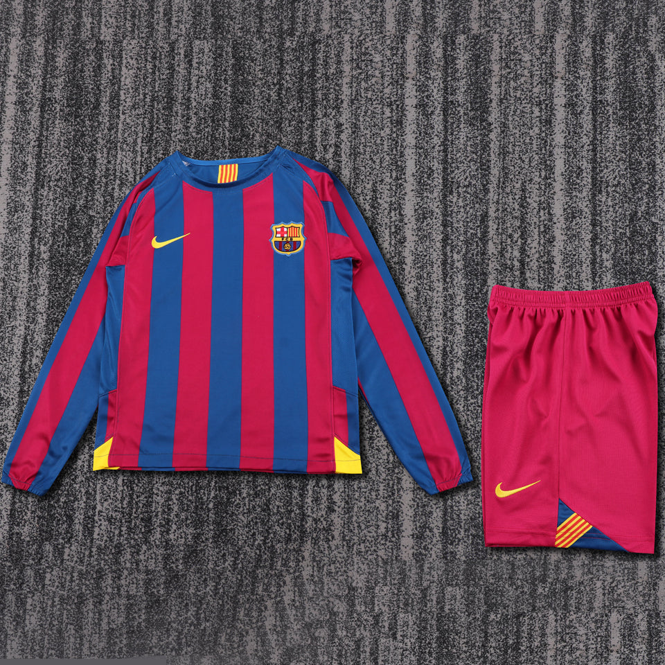 jersey 2005/2006 barcelona local manga larga niño retro