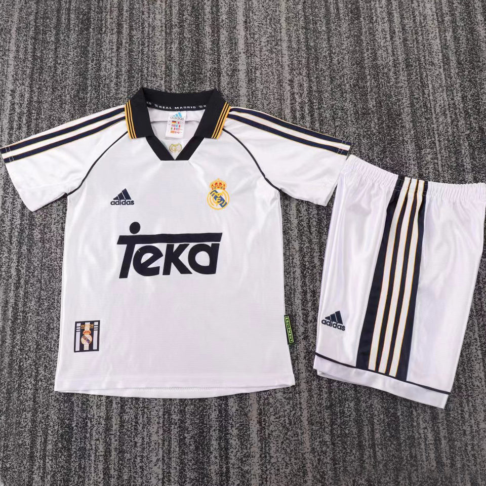jersey 1998/2000 real madrid local manga corta niño retro