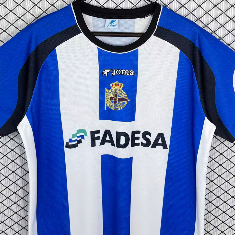 jersey 2001/2002 deportivo la coruna local manga corta versión fan retro