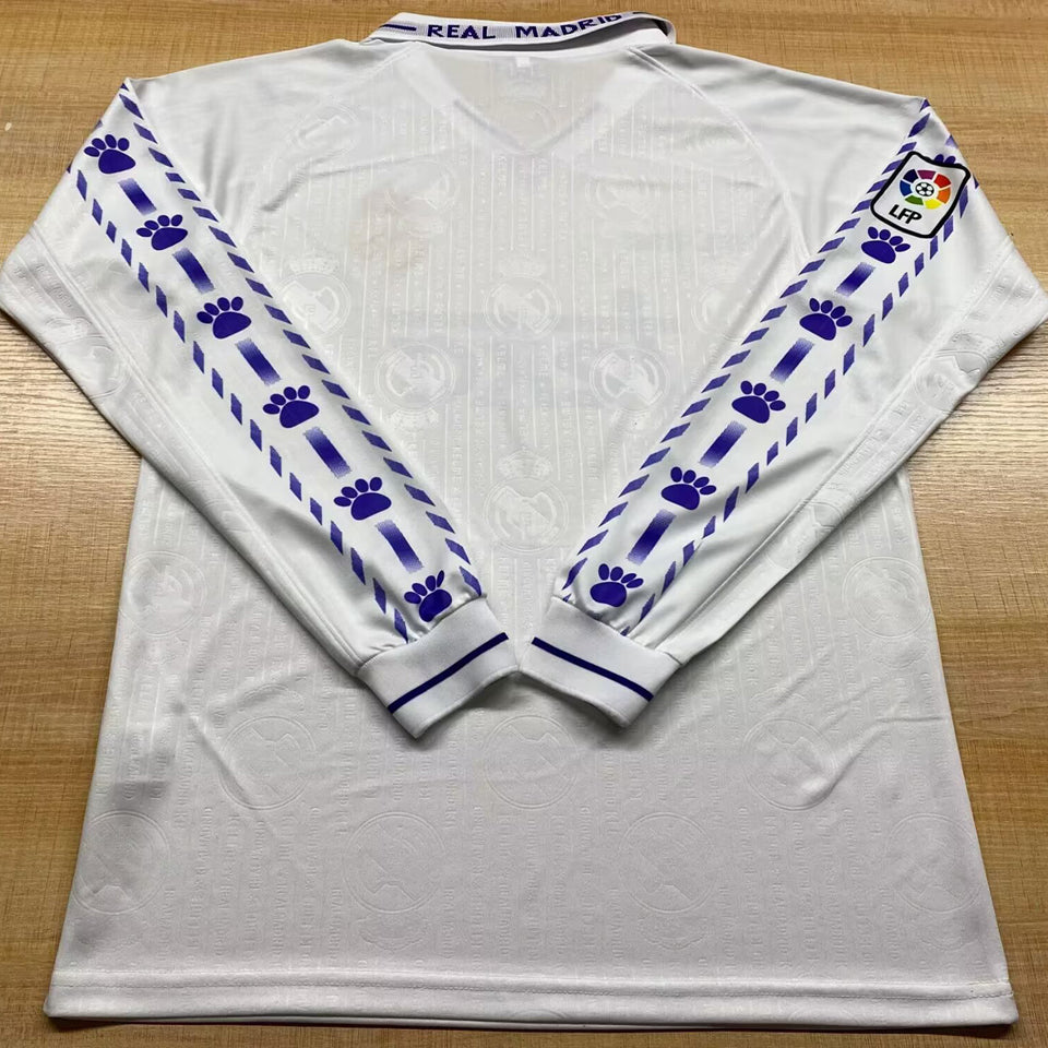 jersey 1996/1997 real madrid local manga larga versión fan retro