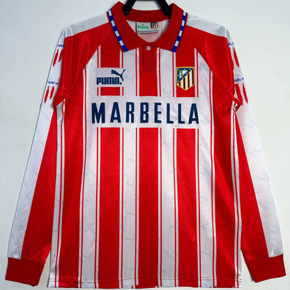 Jersey 1994/95 Atletico de Madrid Local Manga larga Versión Fan Retro