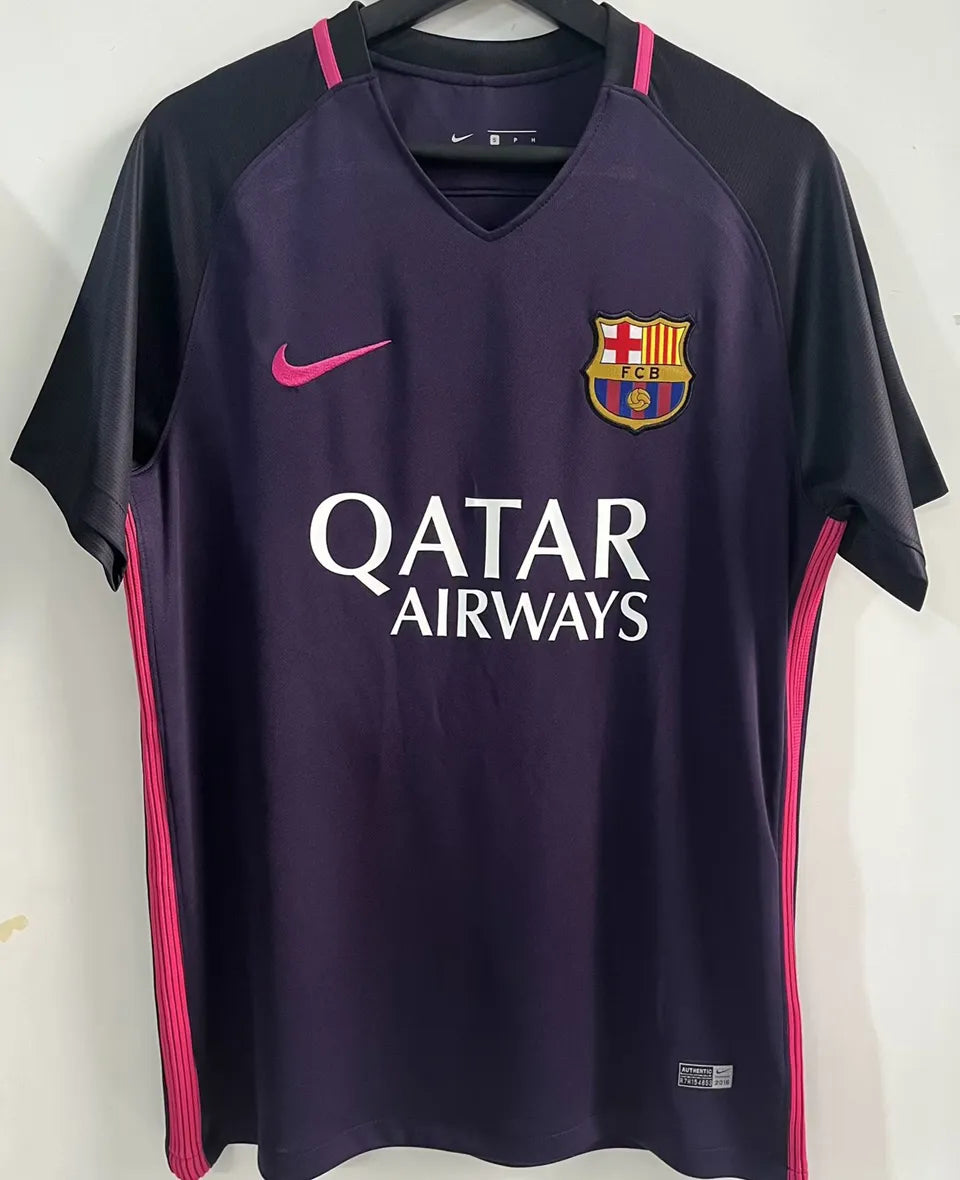 Jersey 2016/17 Barcelona Visitante Manga corta Versión Fan Retro