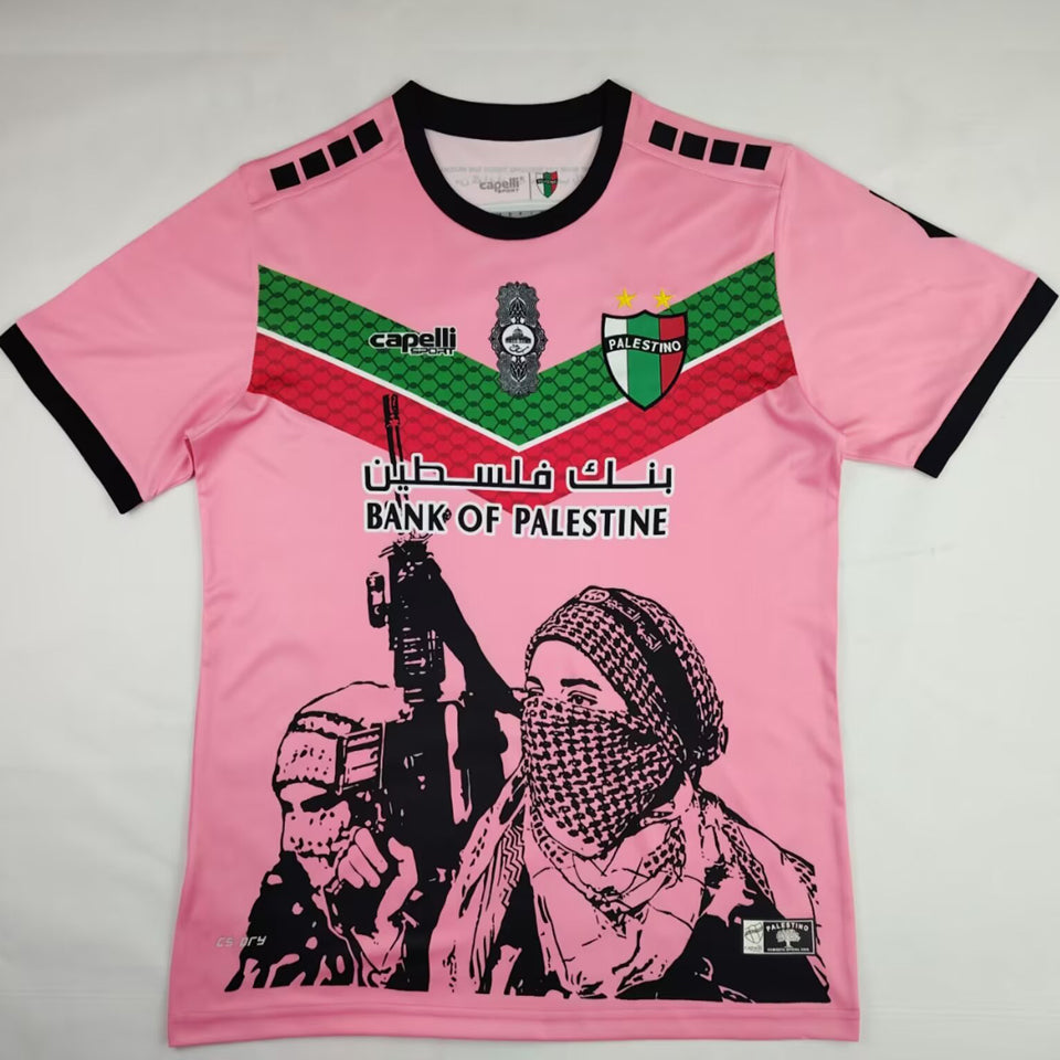 jersey 2024/25 palestino pink especial manga corta versión fan