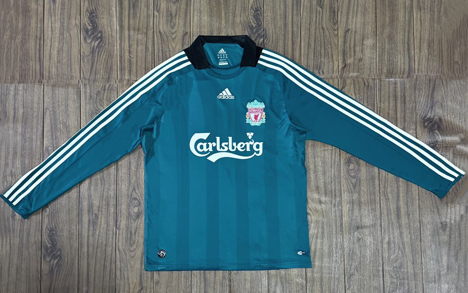 jersey 2008/2009 liverpool visitante manga larga versión fan retro