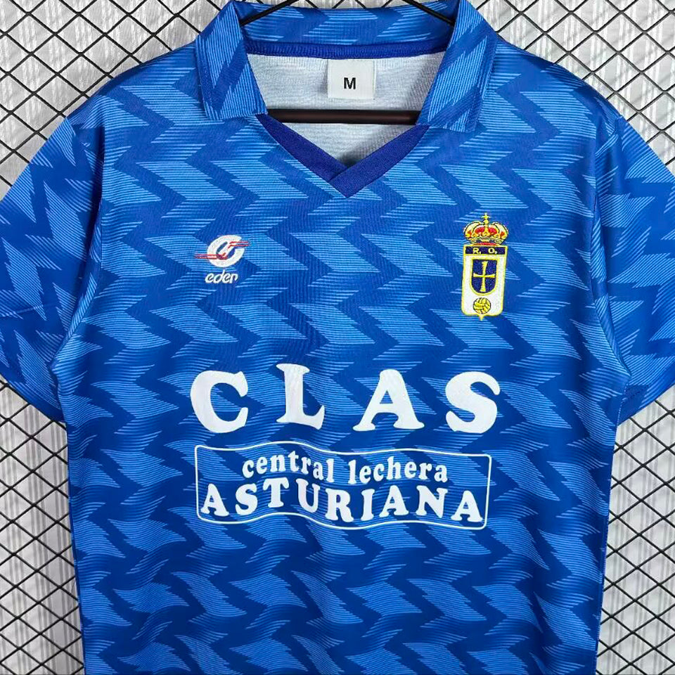 jersey 1989/1990 real oviedo local manga corta versión fan retro