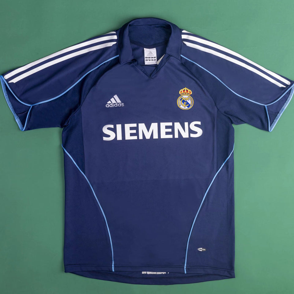 jersey 2005/06 real madrid visitante manga corta versión fan retro