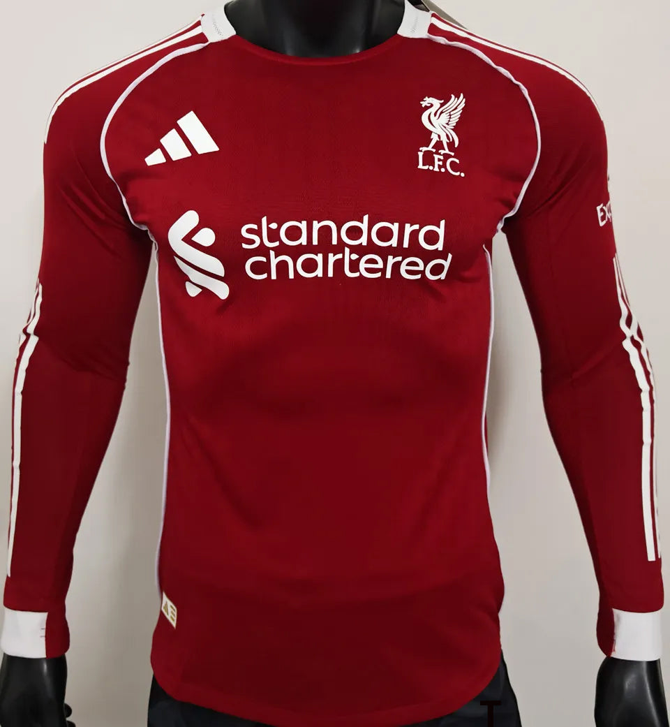 jersey 2025/26 liverpool local manga larga versión jugador