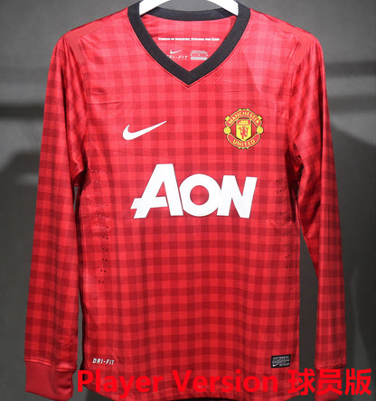 Jersey 2012/13 Manchester United Local Manga larga Versión Jugador Retro