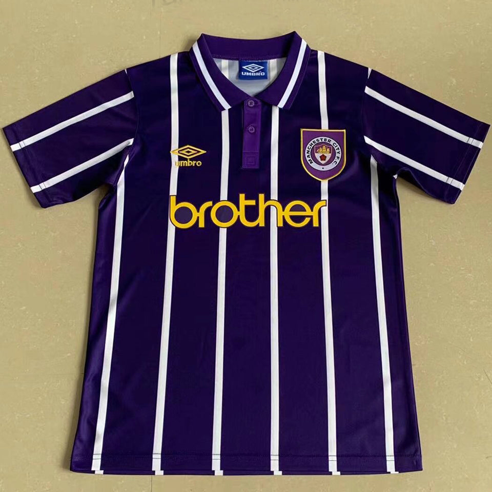 jersey 1993 manchester city visitante manga corta versión fan retro