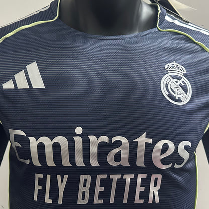 Jersey 2025/26 Real Madrid Visitante Manga larga Versión Jugador