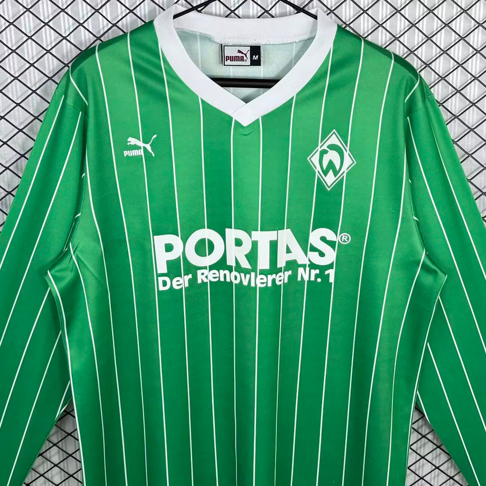 jersey 1988/1989 werder bremen visitante manga larga versión fan