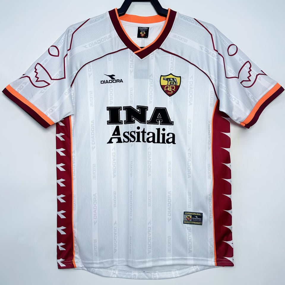 jersey 1999/2000 roma visitante manga corta versión fan retro