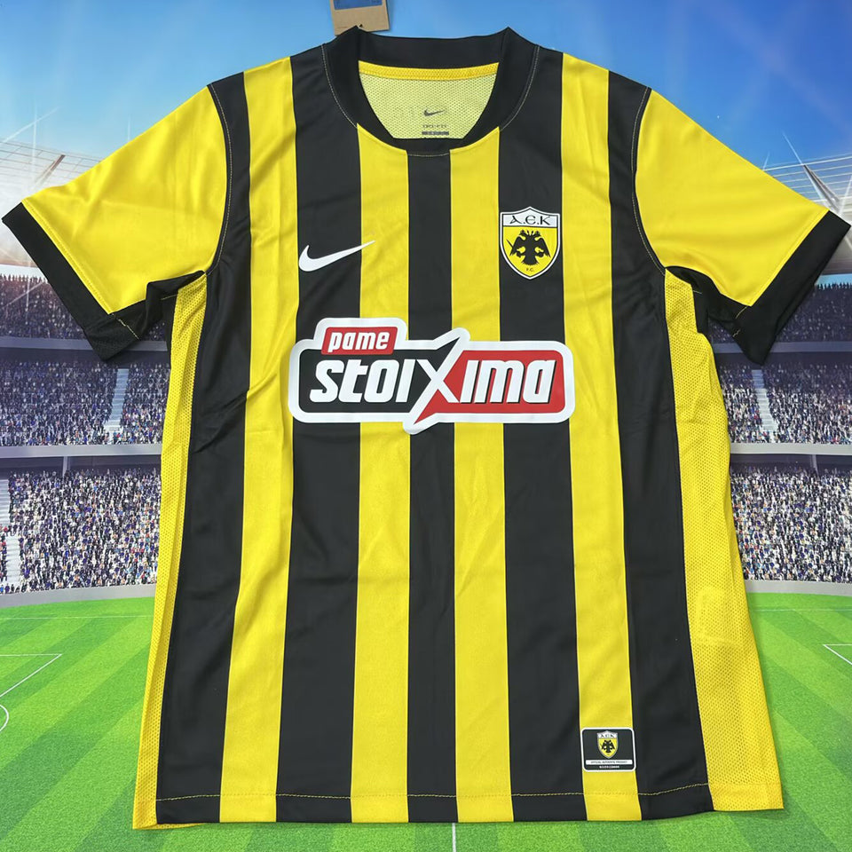 jersey 2025/26 aek athens local manga corta versión fan