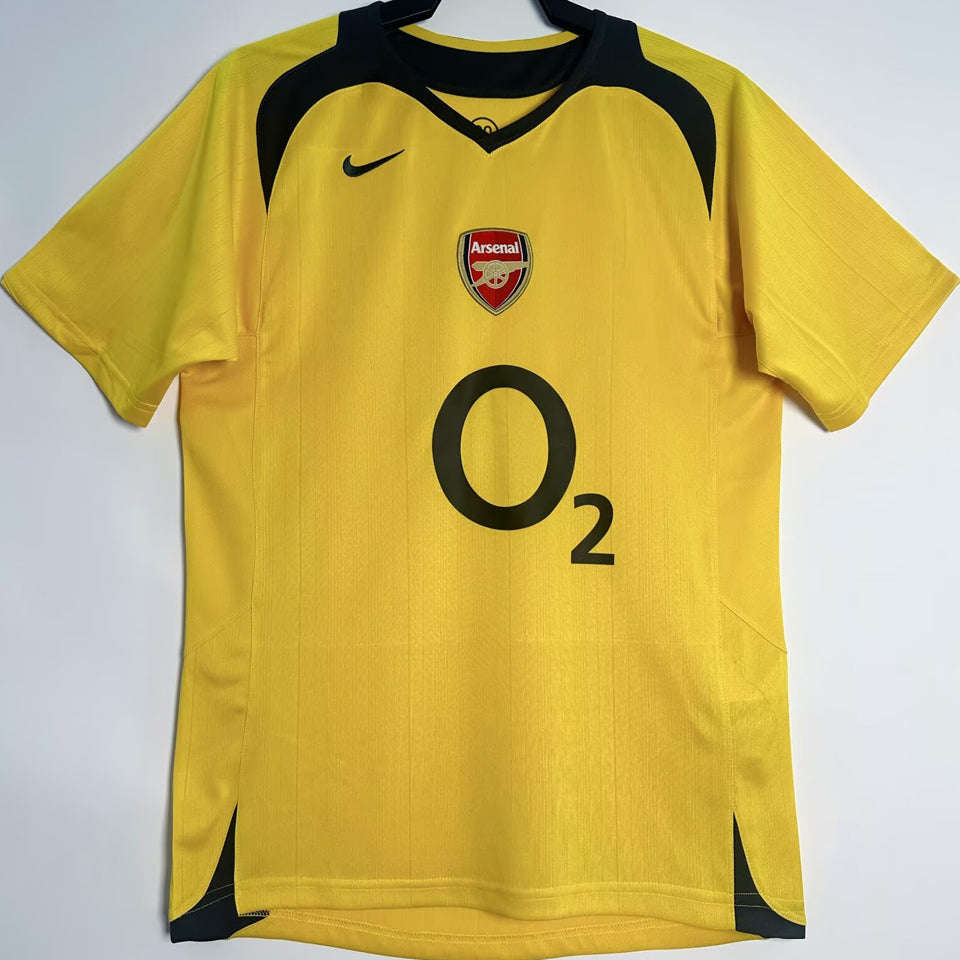 jersey 2005/06 arsenal visitante manga corta versión fan retro