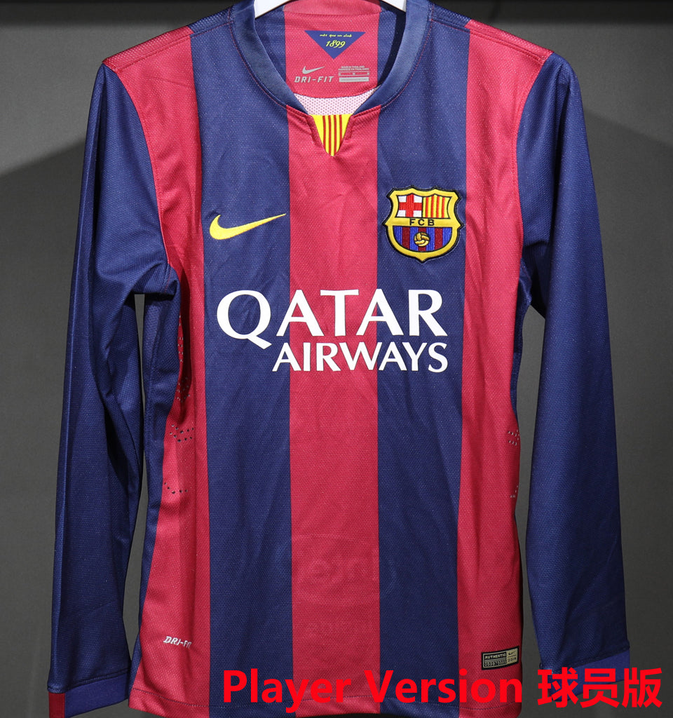 jersey 2014/15 barcelona local manga larga versión jugador retro