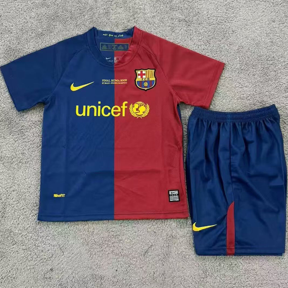 Jersey 2008/09 Barcelona Local Manga corta Niño Retro