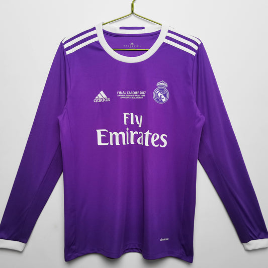 Jersey 2016/17 Real Madrid Visitante Manga larga Versión Fan Retro