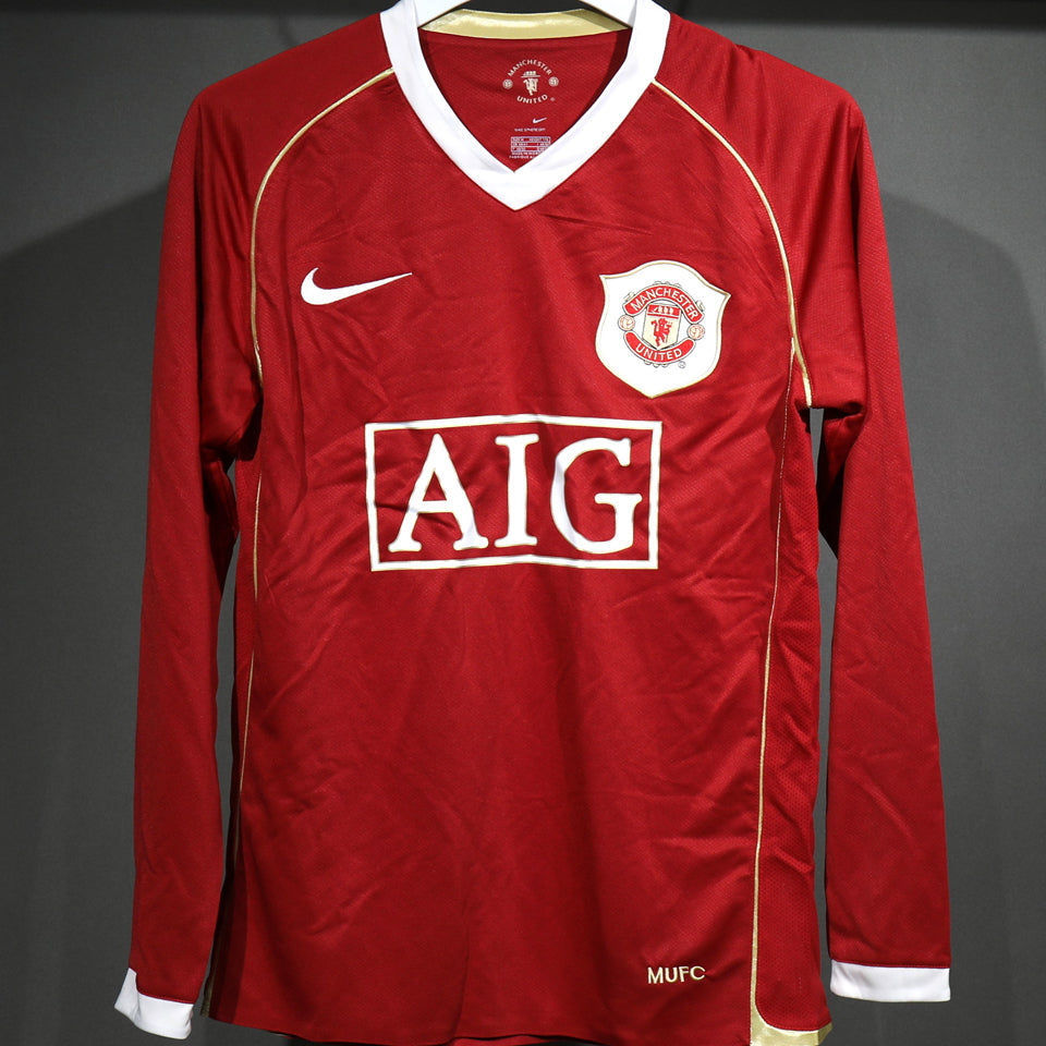 Jersey 2006/07 Manchester United Local Manga larga Versión Jugador Retro