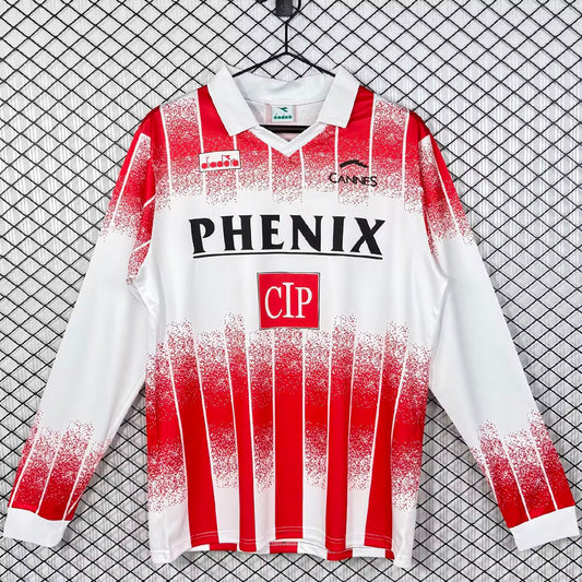 Jersey 1991/1992 AS Cannes Local Manga larga Versión Fan Retro
