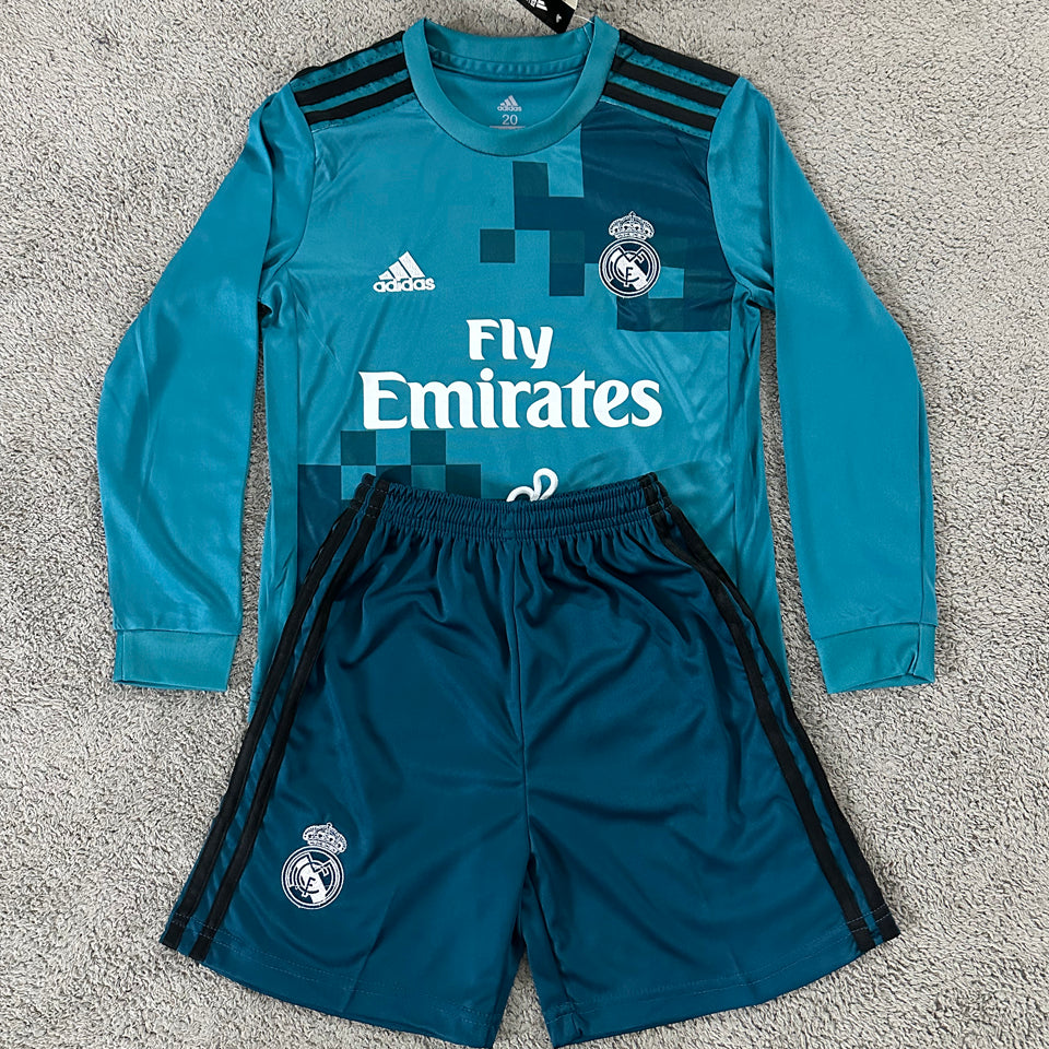 Jersey 2017/18 Real Madrid Tercero Manga larga Niño Retro
