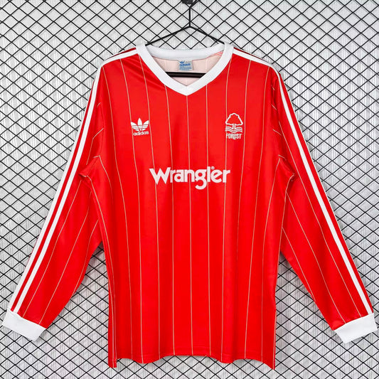 Jersey 1982/1984 Nottingham Local Manga larga Versión Fan Retro