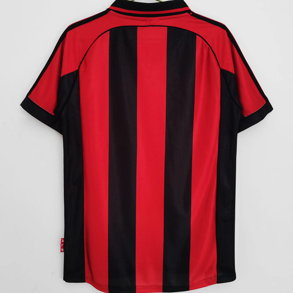 jersey 1998/99 ac milan local manga corta versión fan retro