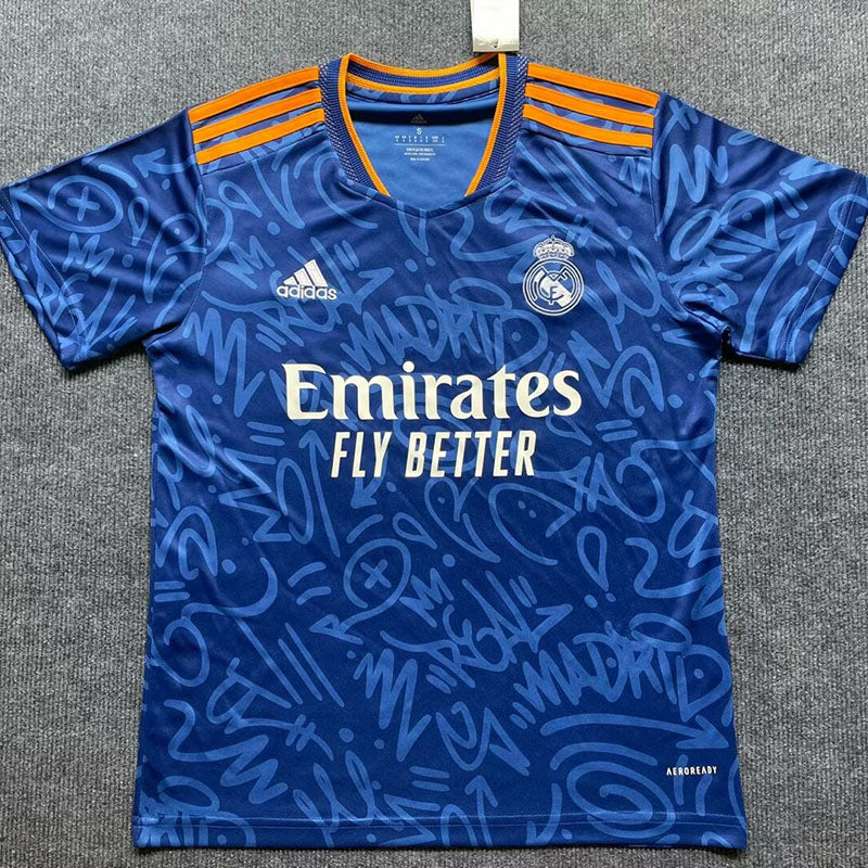 jersey 2021/22 real madrid visitante manga corta versión fan retro