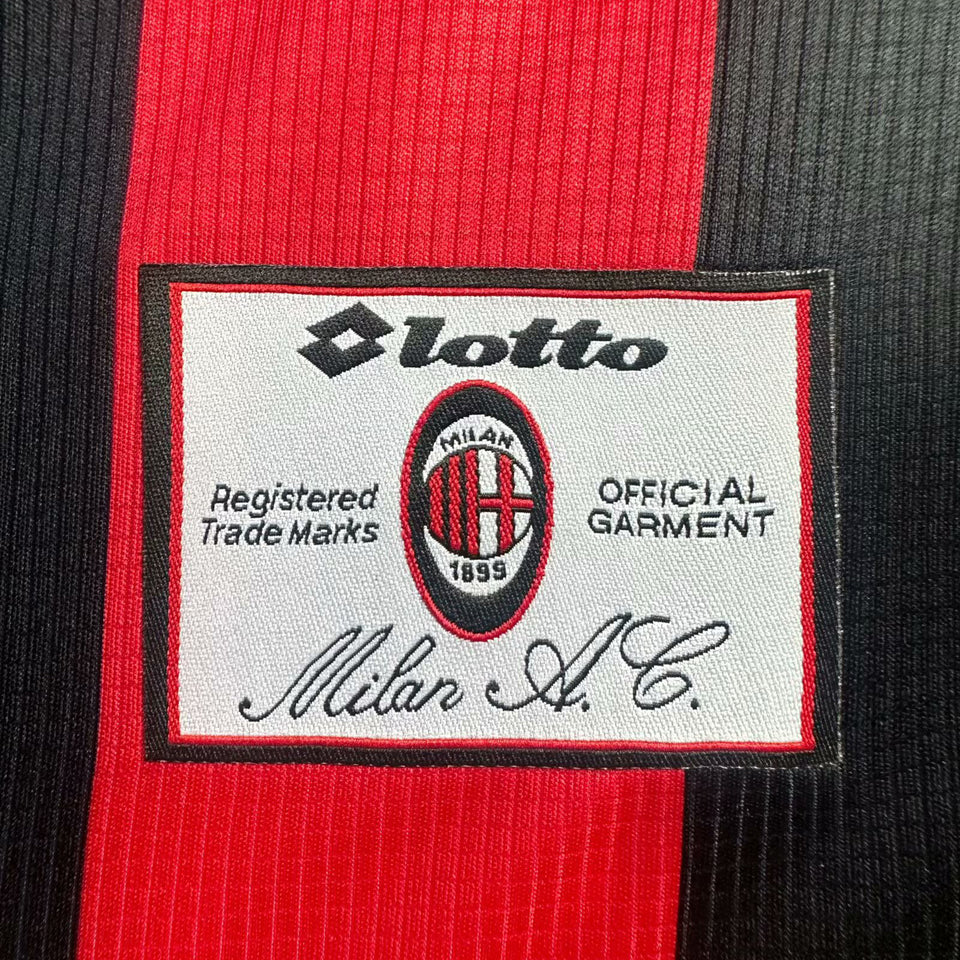 jersey 1997/98 ac milan local manga corta versión fan retro