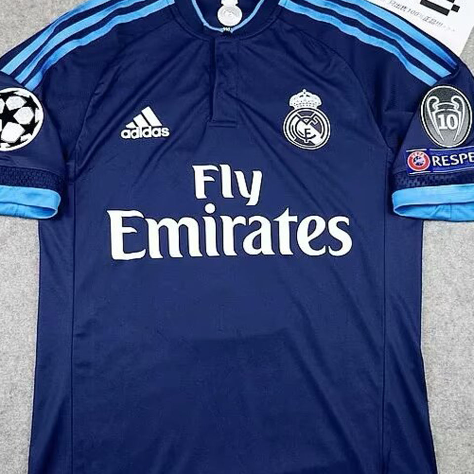 jersey 2015/16 real madrid visitante manga corta versión fan retro