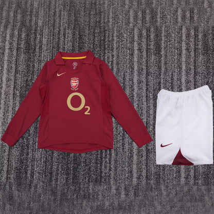 Jersey 2005/2006 Arsenal Local Manga larga Niño Retro