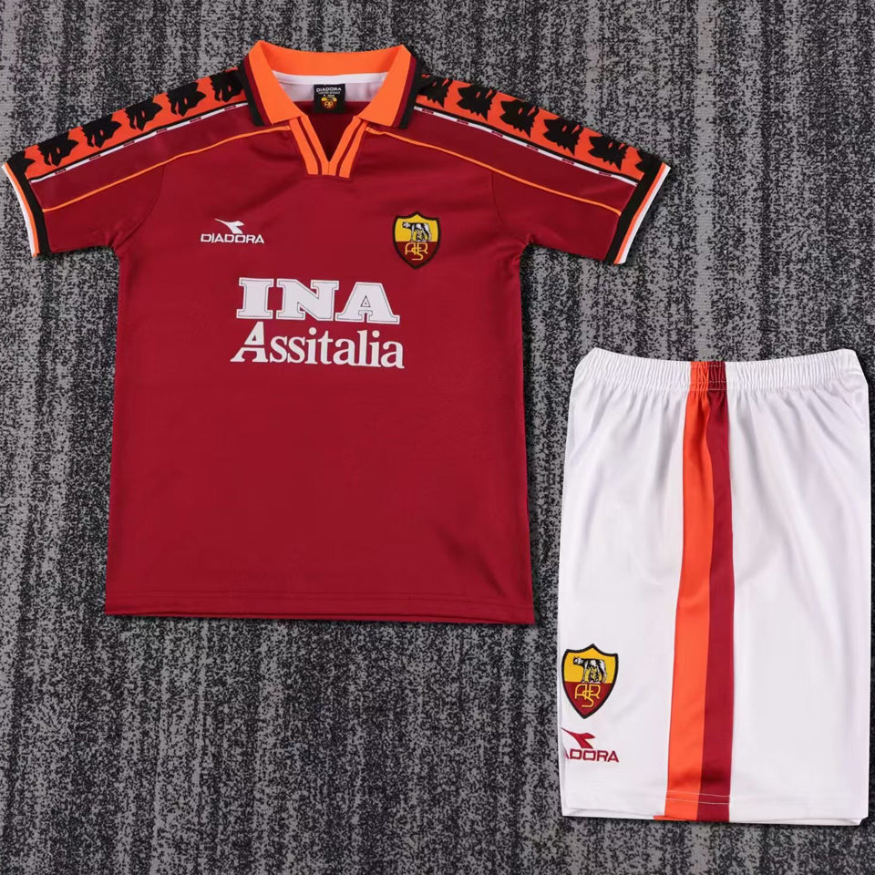 jersey 1998/99 roma local manga corta niño retro