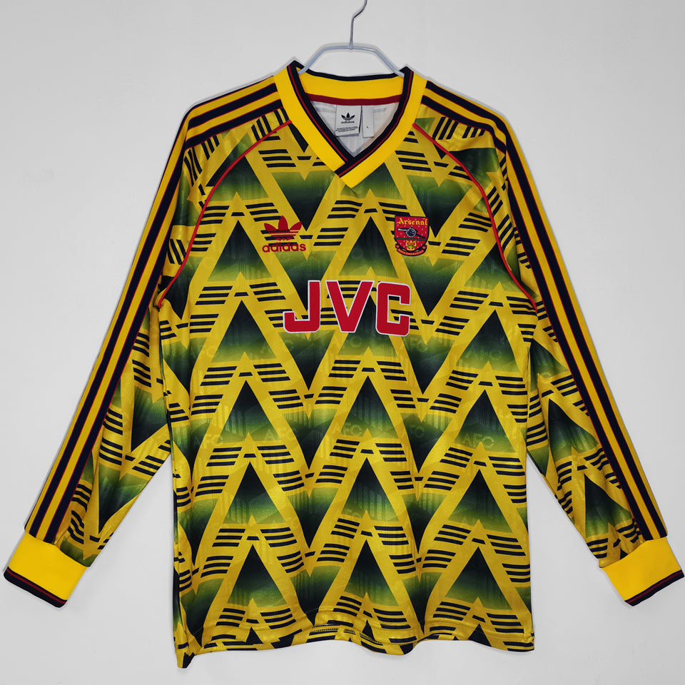 jersey 1991/93 arsenal visitante manga larga versión fan retro